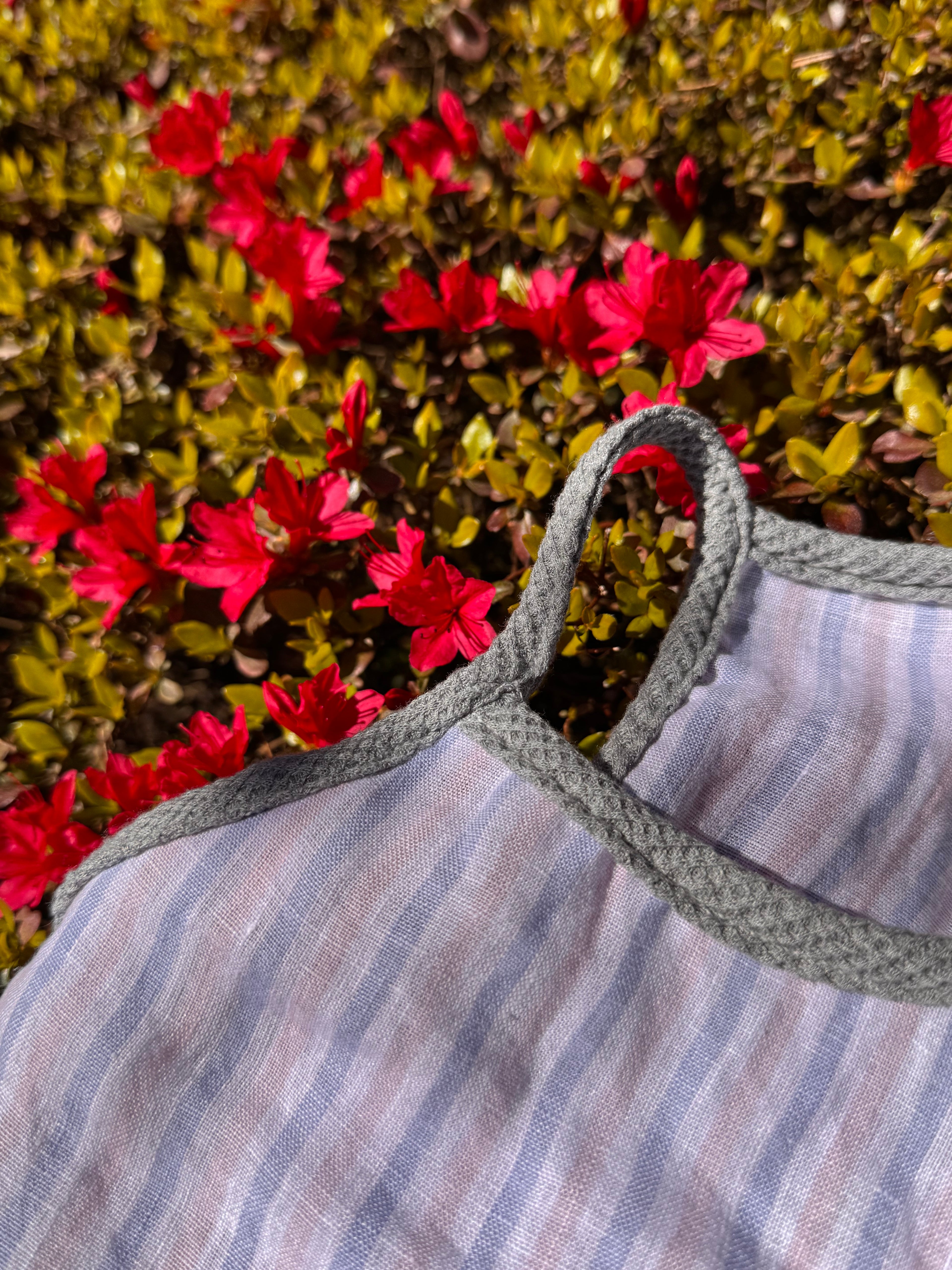 Sleeveless Spring Linen Stripe Crop-top