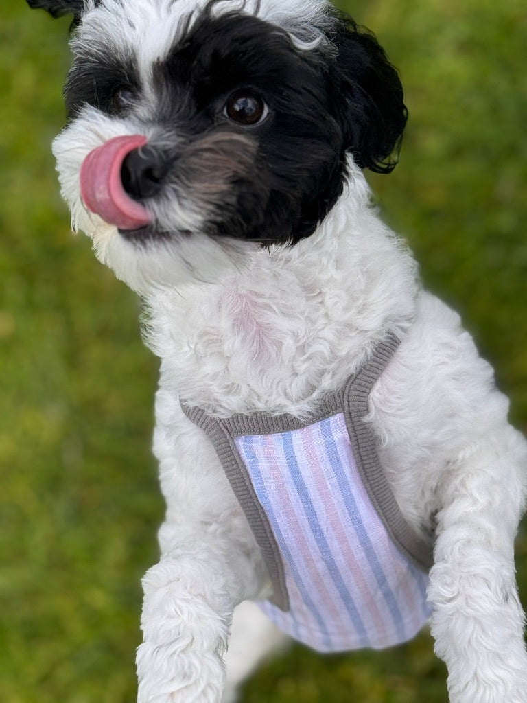 Sleeveless Spring Linen Stripe Crop-top