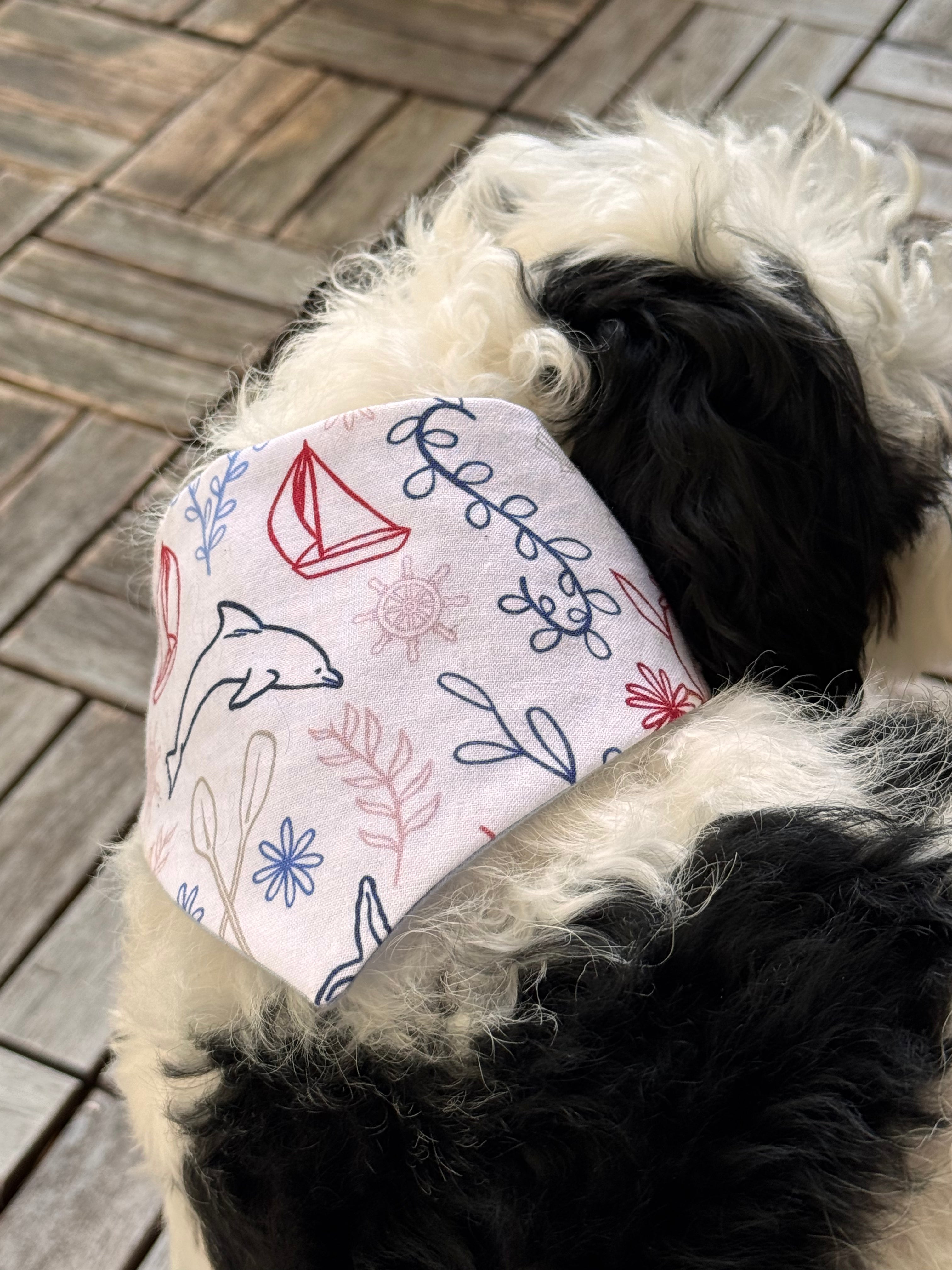 White&Blue Ocean Dog Bandana