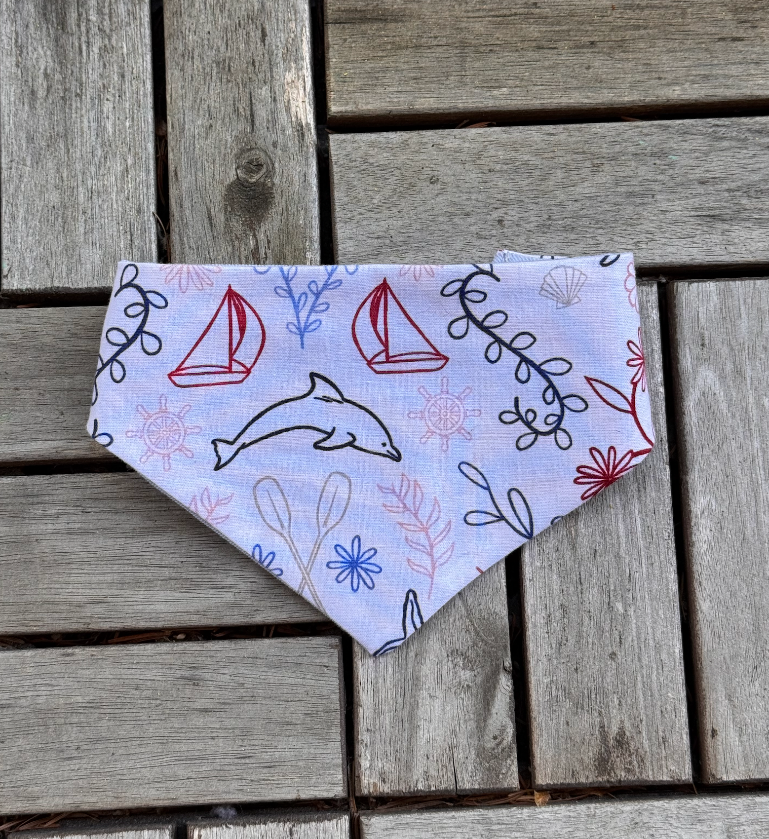 White&Blue Ocean Dog Bandana